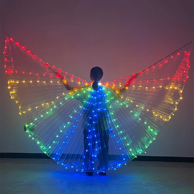 LED Luminous Wings Adult Butterfly Color 360 Degree Dance Golden Wing Watch Show Belly Dance Props