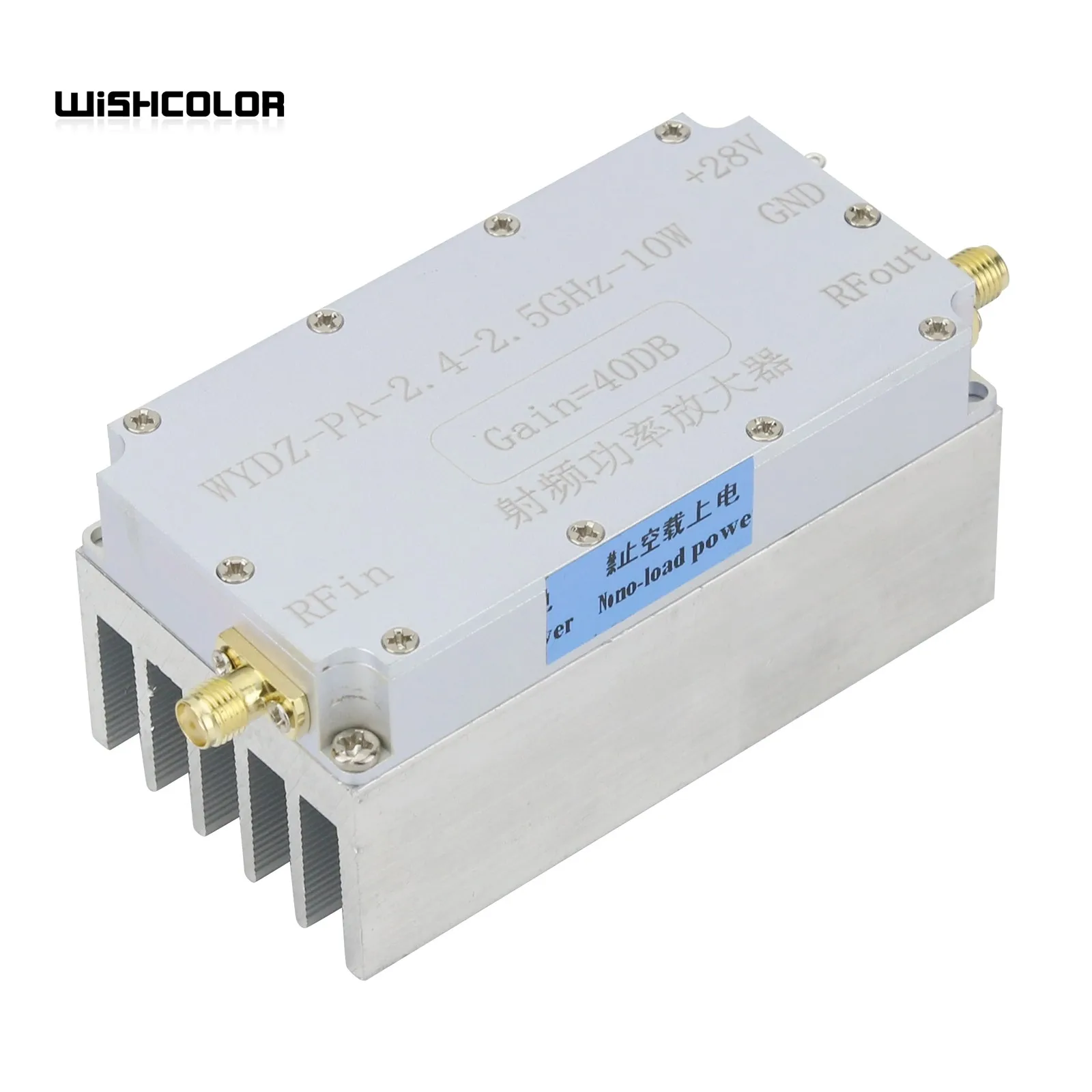 

Wishcolor WYDZ-PA-2.4-2.5GHz-10W RF Power Amplifier RF Power Amp Designed with Heat Sink 40dB Gain 10W Output