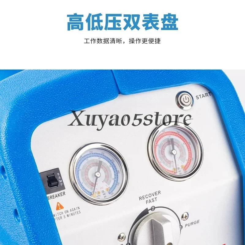 Dual Cylinder Refrigerant Recovery Unit,   Automatic Recycling Machine for Air Conditioner and Refrigerator