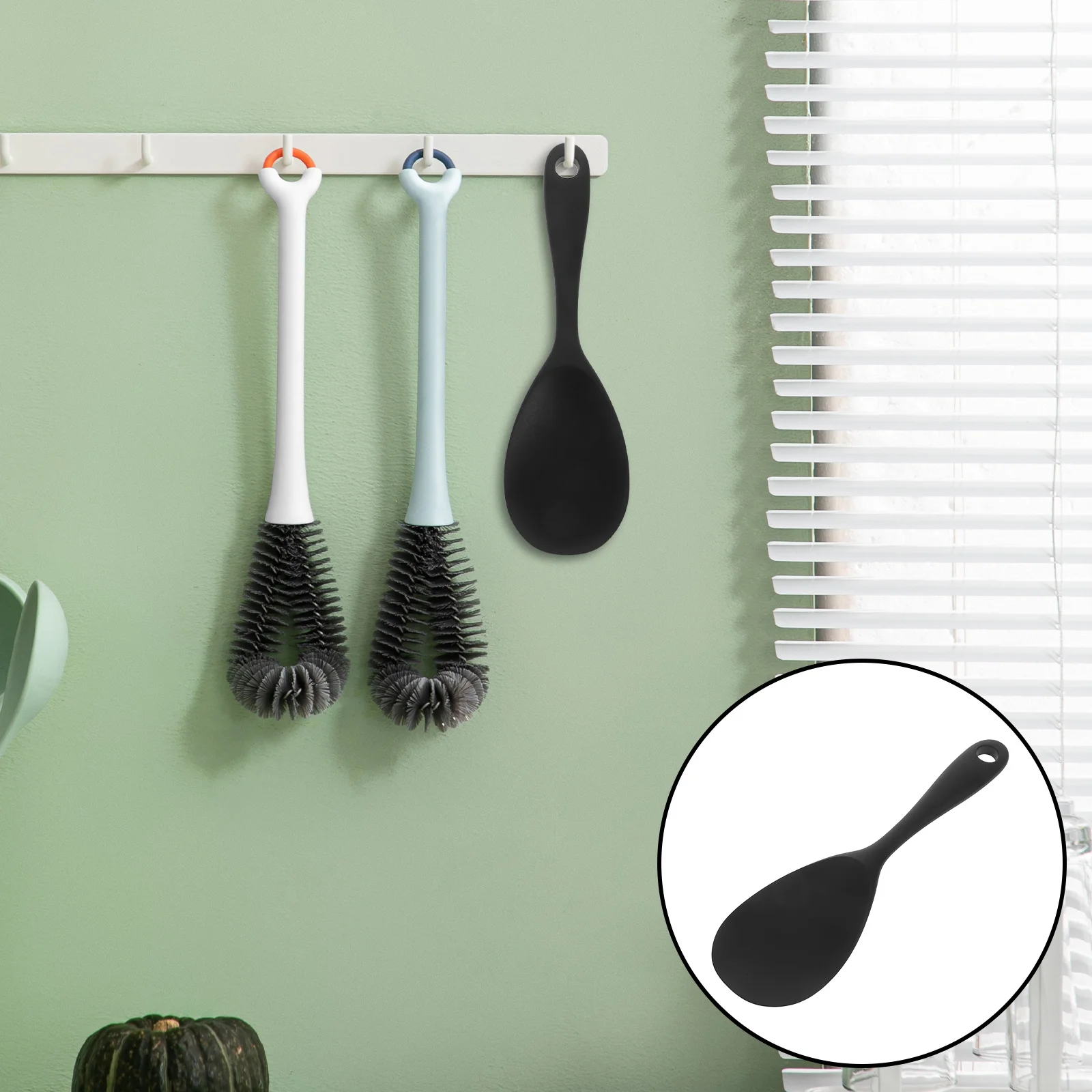 

2Pcs Silicone Rice Scooper Spatula Nonstick Paddle for Soup Salad Versatile Kitchen Tool Easy to Clean Rice Spoon