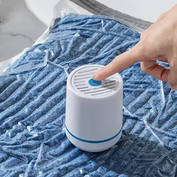 Přenosný mini vakuový balicí stroj, elektrické vzduchové čerpadlo, sací vzduchové čerpadlo na oblečení, polštáře, prošívané přikrývky, vakuové úložné sáčky 6 nejlepší prodej Vakuová balička oblečení - №6