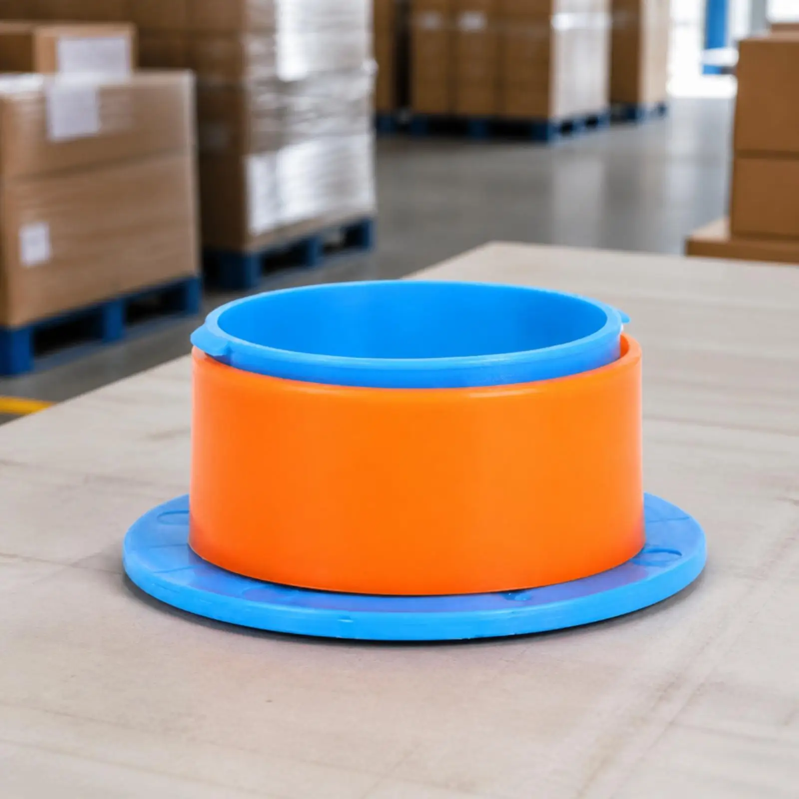 Hand Stretch Film Dispenser with Rotating Blue Handle Cylindrical Sleeve 76mm Inner Core for Pallet Wrap Packing Tasks