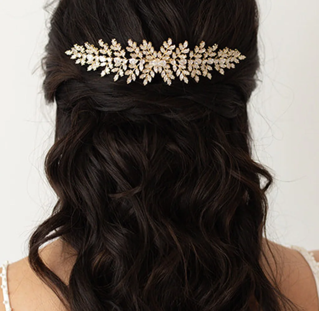Elegant Wedding Hair Accessories Bridal Hair Combs Headpiece Zirconia Bride Hairpin Hair Piece Women Prom Hair Jewelry Headdress