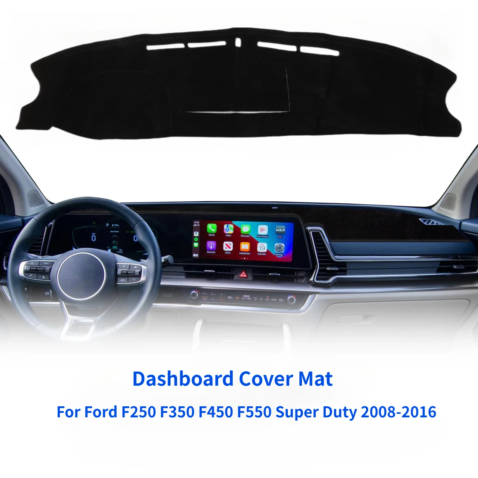 Dashboard Cover Mat For Ford F250 F350 F450 F550 Super Duty 2008-2016 Accessories Sunshade Glare UV Rays Protector Interior
