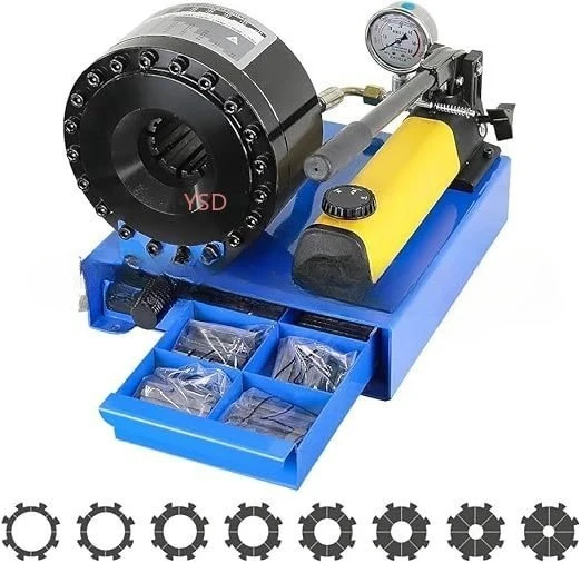 Manual Hydraulic Hose Crimping Tool | Portable Crimper with 8 Die Sets
