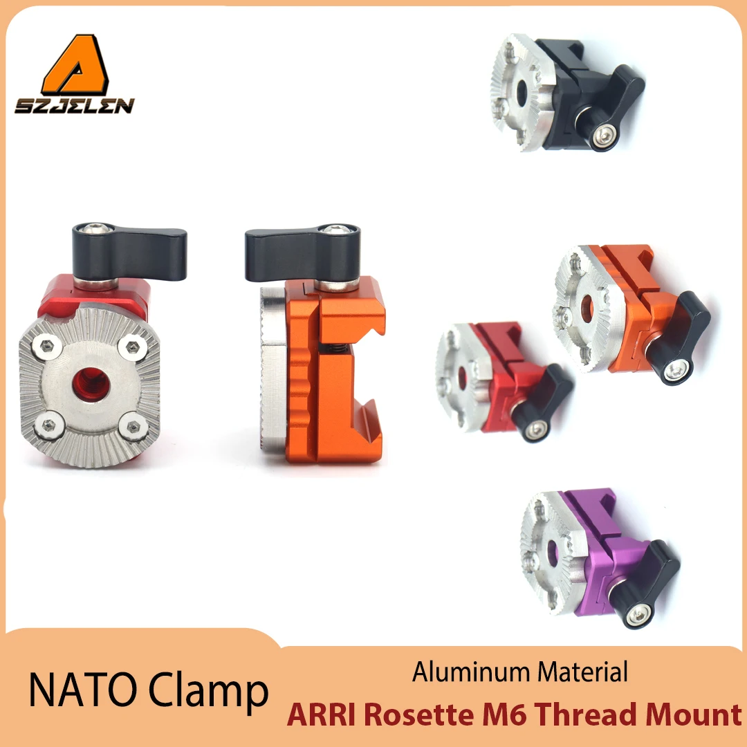 1PC Standard Quick Release NATO Clamp With ARRI Rosette M6 Thread Mount For DSLR Camera Cage Rig NATO Safety Rail Connecting
