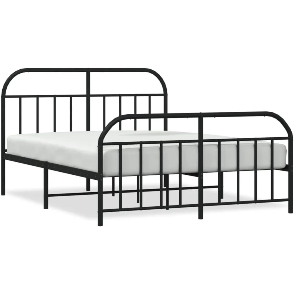 Metall bett rahmen mit Kopfteil und Trittbrett schwarz 72 "x 83.9", Bett rahmen, Bett gestell, Schlafzimmer möbel modernes Design für ein