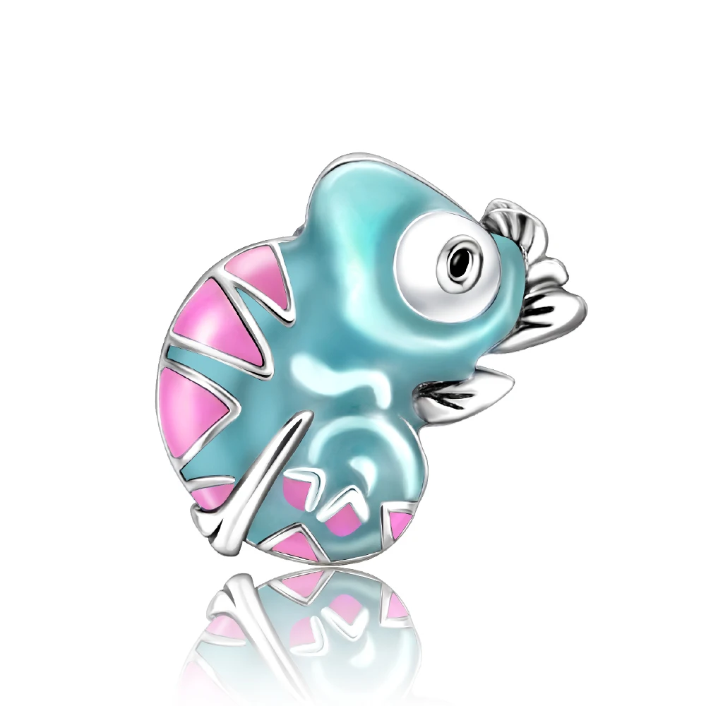

Danturn 925 Sterling Silver Original Beads Chameleon Dangle Charm fit Snake Chain Bracelet Fashion Women Jewelry Making