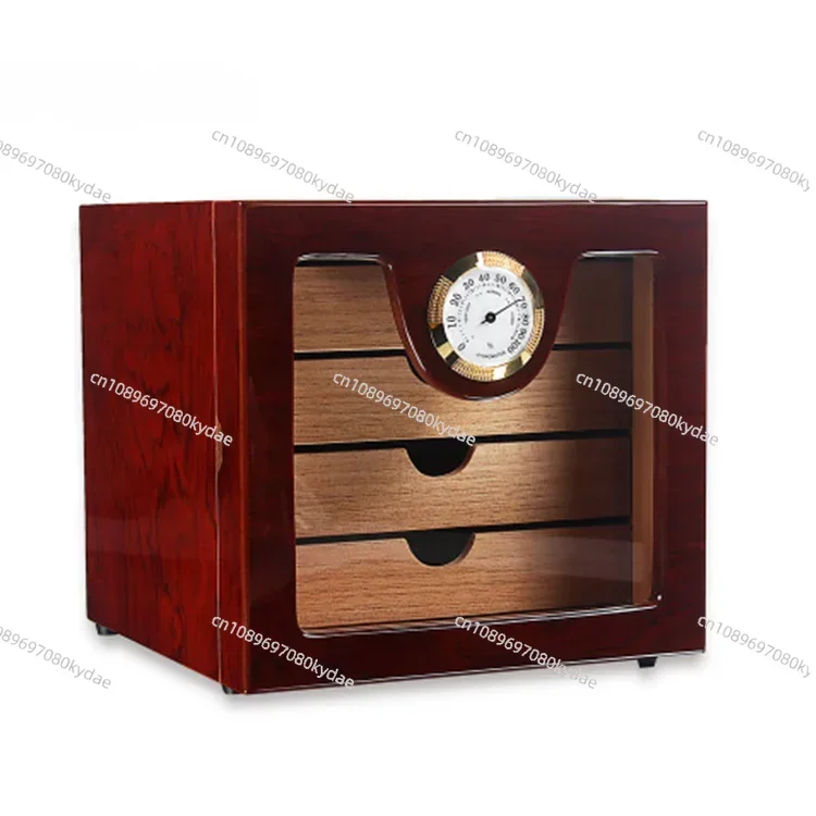 Cigar Humidor High Glossy Piano Wooden Cuban Cigar Cabinet Humidor Storage Box With 4 Drawers Hygrometer Humidifier