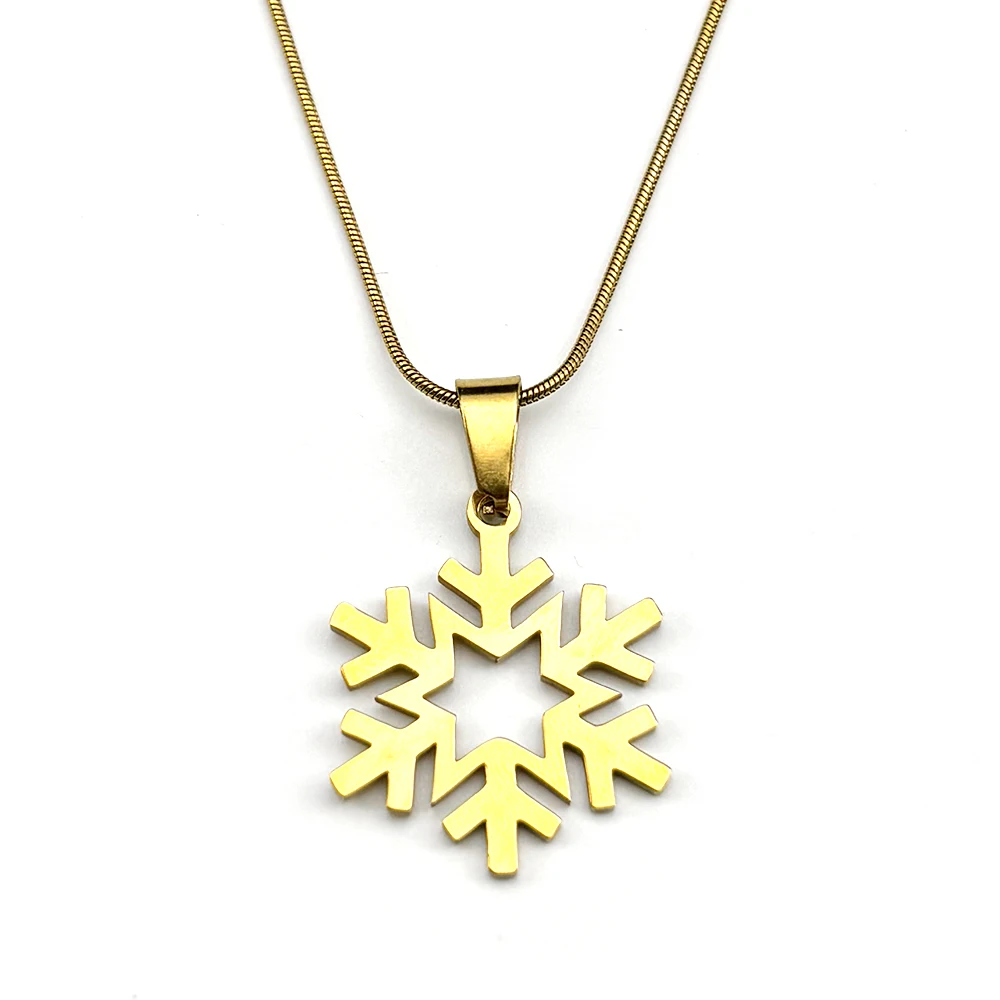 Charmante Schneeflocken-Modehalskette für Damen und Herren, Edelstahl, silberfarben, geometrische Symmetrie, mathematische Kunst, Kette, Schmuck, Geschenke – Detail 7