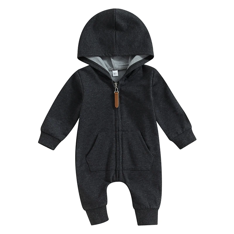 

Newborn Summer Baby Boy Hoodie Rompers Zipper Bodysuit Jumpsuit Playsuit Warm Clothes