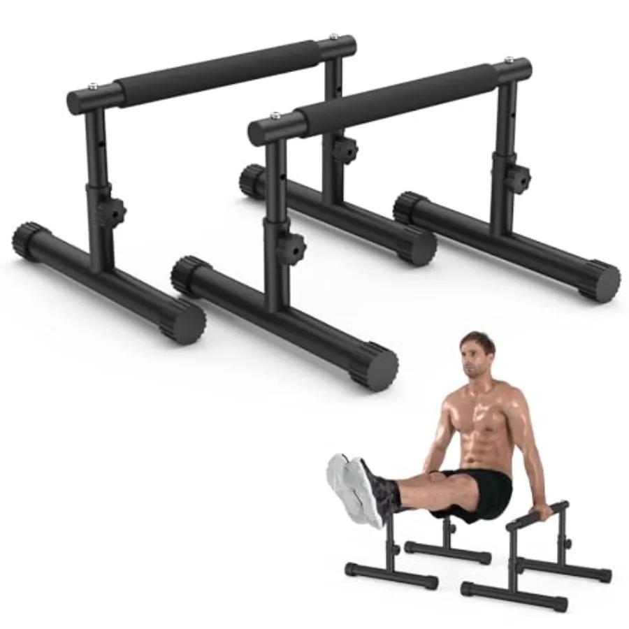 

Push Up r, djustle 7.5" nd 10.6" High Prllettes rs and Dip r With Full-Cover Fom Grips, No Woling Clisthenics Equipment For Hnd