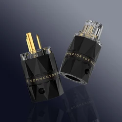 Viborg VM503G VF503G High Clear 24k Gold Plated Pure Copper US AC Power Plug Connector for Audio DIY Power Cable