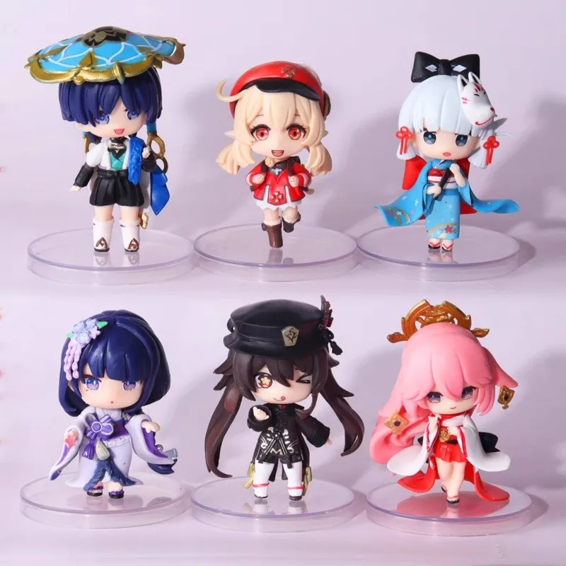 

6Pcs/Lot Anime Figure Wanderer Kunikuzushi Hat Guy Kamisato Ayaka Beelzebul Action Figure PVC Adult Collectible Model Doll Toys