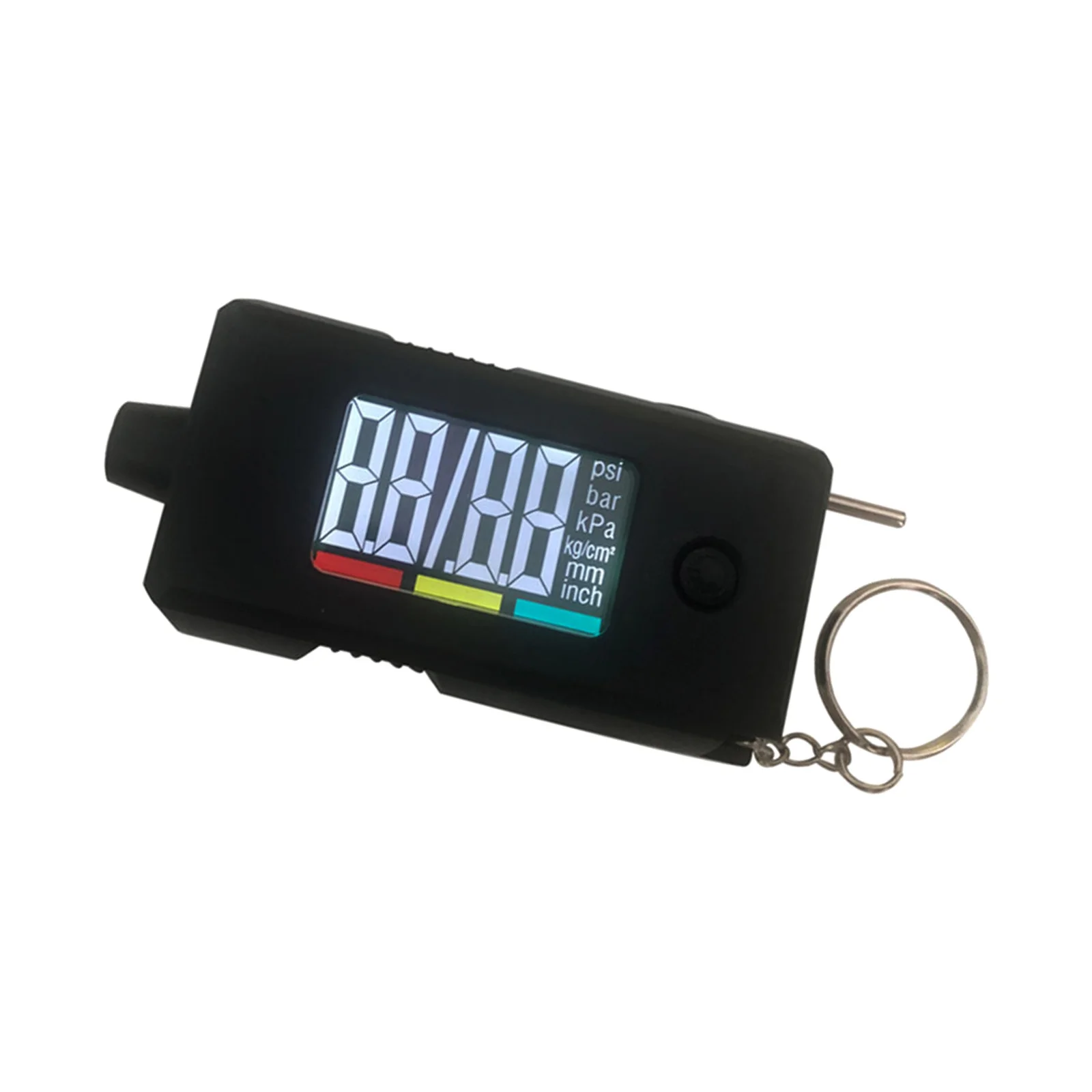 مقياس ضغط الإطارات الرقمي الاحترافي 2 في 1، تصميم حلقة مفاتيح محمولة سوداء، قراءة دقيقة فورية لدراجة شاحنة السيارة #2