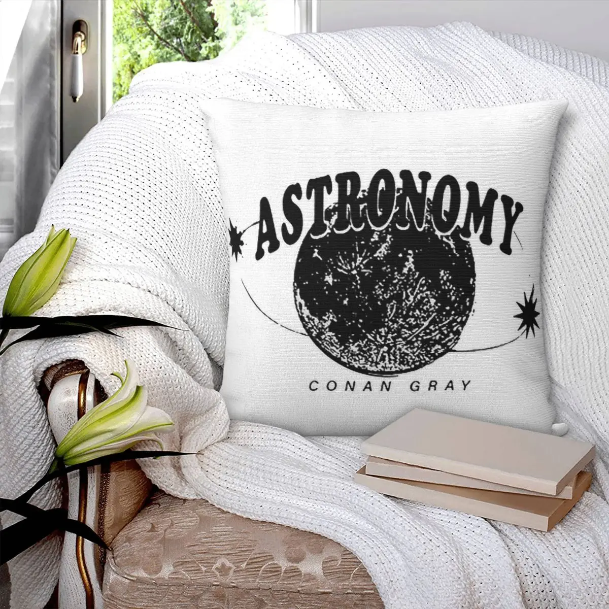 Astronomy Conan Gray Square Pillowcase Pillow Cover Polyester Cushion Decor Comfort Throw Pillow for Home Living Room