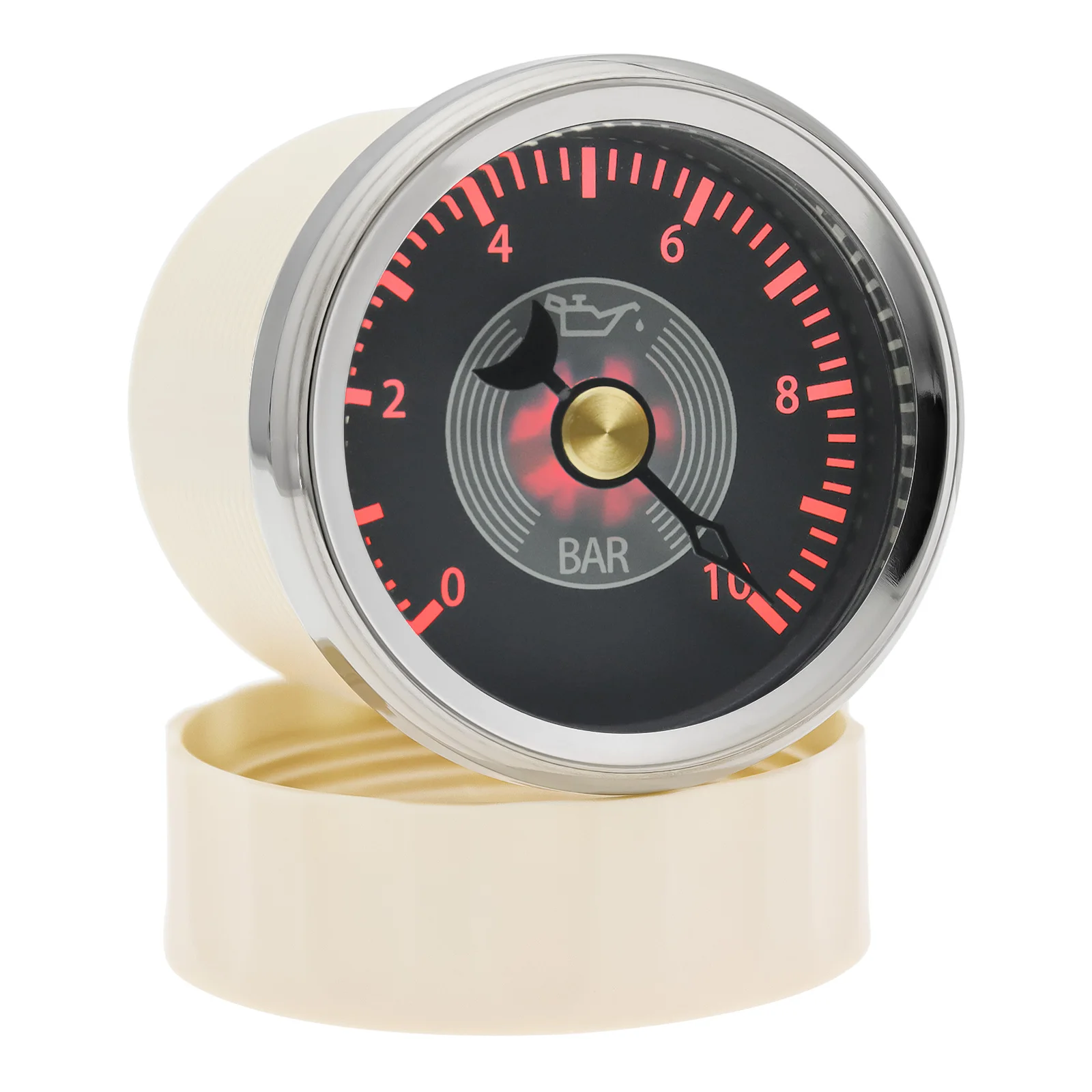 52mm Oil Pressure Gauge 0-10Bar Oil Press Meter Voltmeter Water Temp Fuel Level Vintage Gauge for Auto Car Boat Yacht Custom