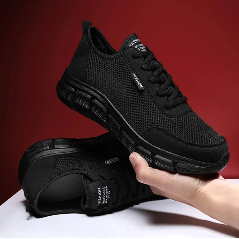 

Летние мужские кроссовки на шнуровке из сетчатой ткани, дышащие, легкие, для бега, ходьбы и занятий в спортзале