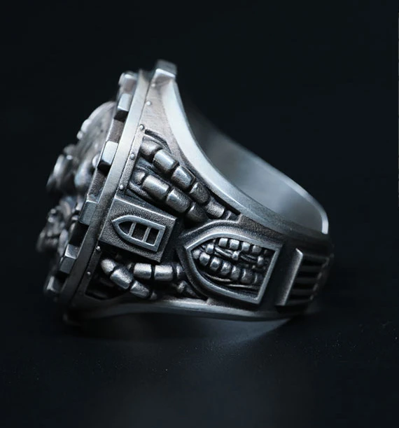 Starforged God of Ten Thousand Machines Seal Ring Warhammer 40K Game Peripheral Products Silver Fashion Popular Ring