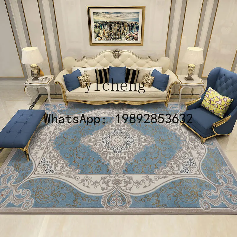 DSA French Style Carpet for Living Room, Vintage Light Luxury American Style, Rectangular Home Bedroom Bedside Rug