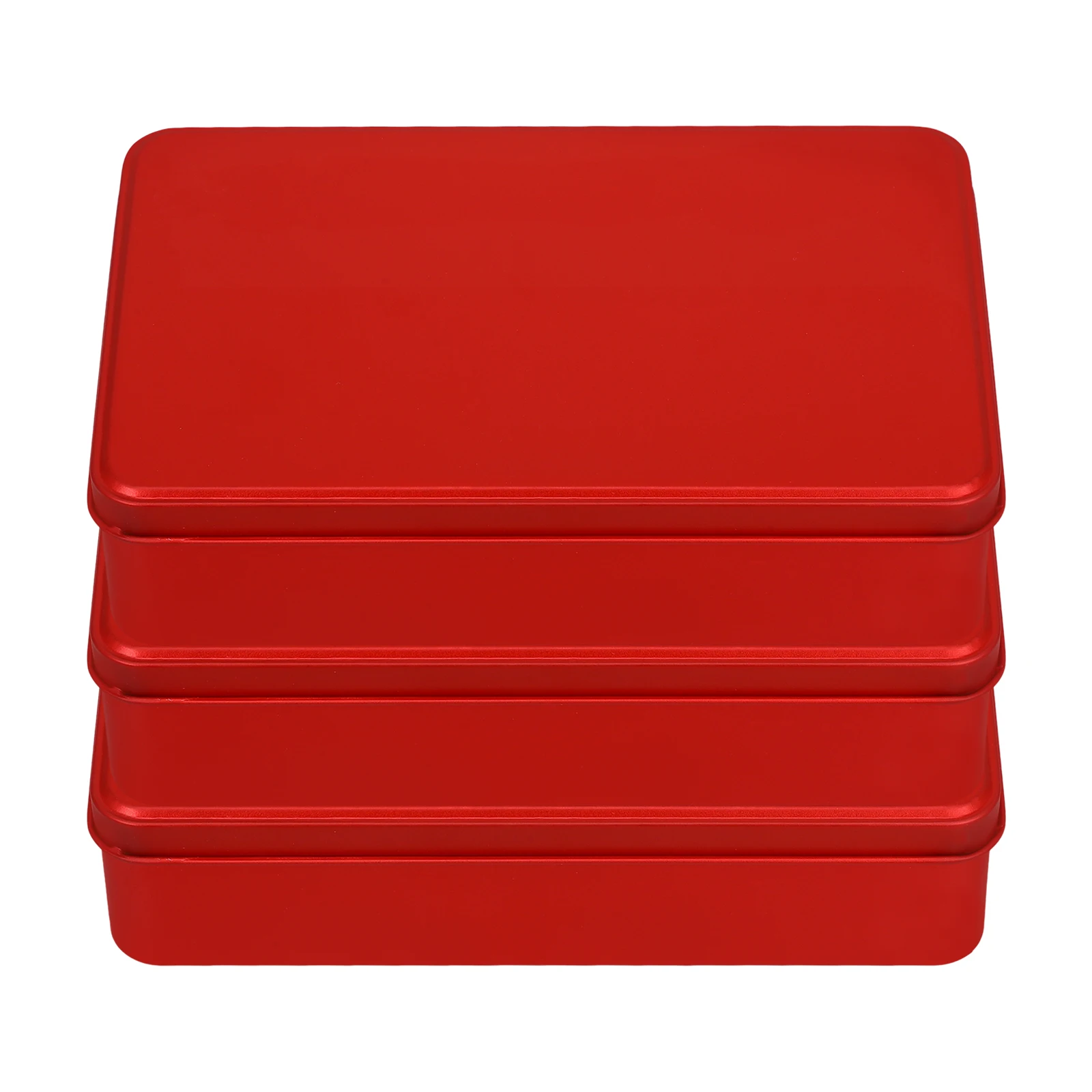 

3pcs Box Pastry Tin Metal Rectangle Large Capacity Cookie Small Metal Box Tins Lid Household Collecting Tools