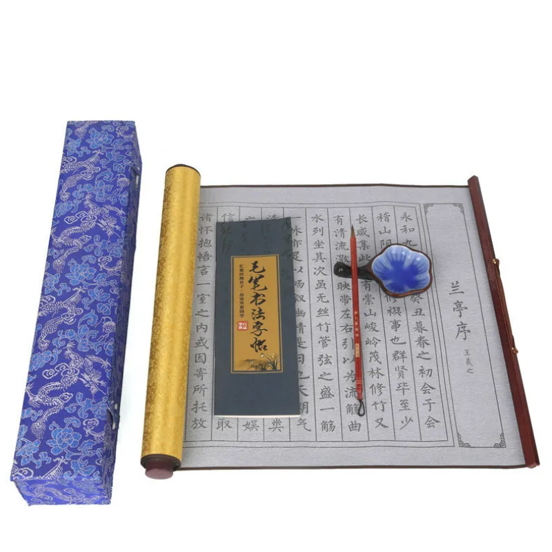 

Thicken Water Writing Cloth Copybook Set Chinese Brush Caligrafia Entrance Scroll Copybook Reusable Water Writing Cloth Copybook