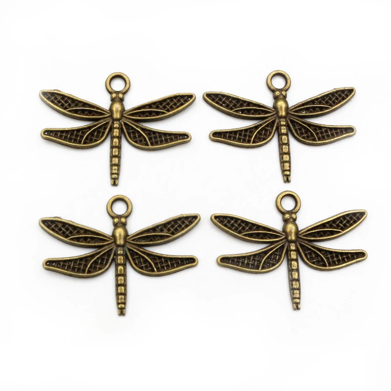 35x27mm 10pcs Antique Bronze Plated Dragonfly Handmade Charms Pendant:DIY for bracelet necklace