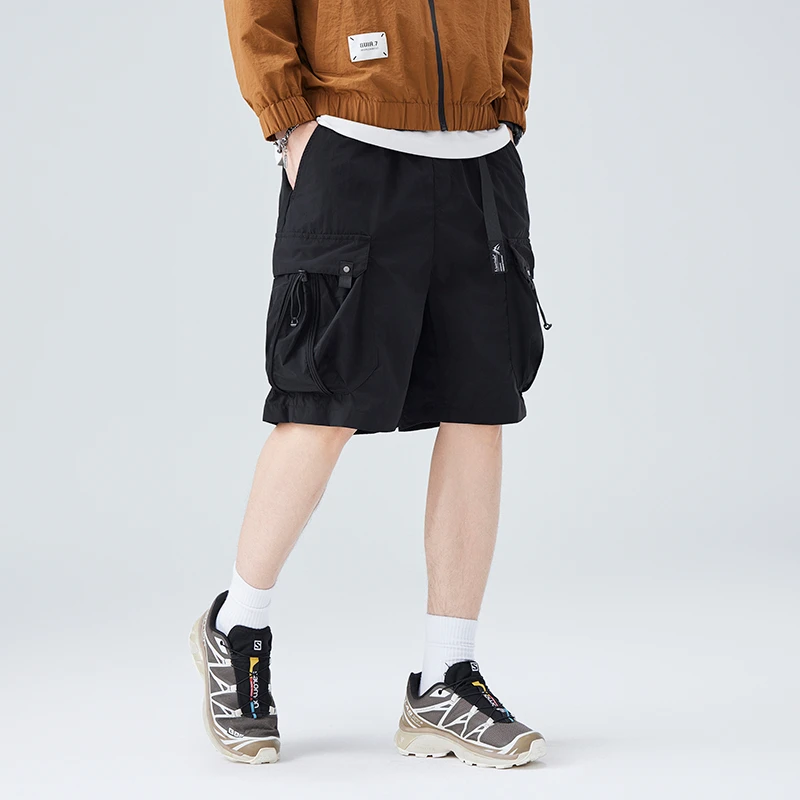 

Summer Lightweight Cool Outdoor Sports Shorts Men Loose Casual Breathable Streetwear Fashion Straight Techwear Cargo Shorts Pant