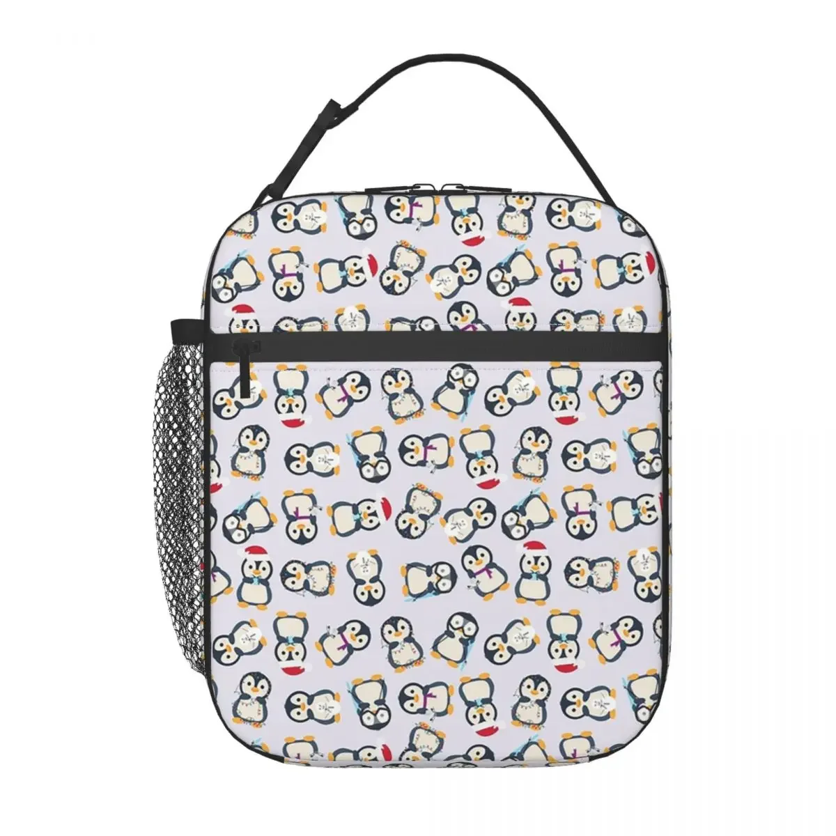 Cute Penguin And Ice Snow Pattern Insulated Lunch Bag for Women Children Leakproof Food Boxes Thermal Lunch Box Tote