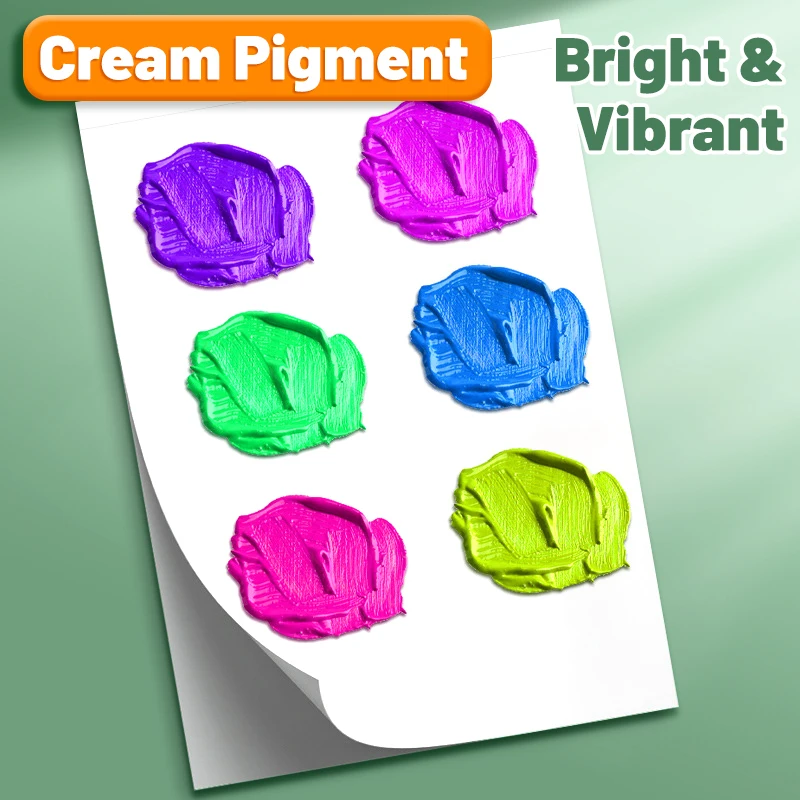 12ml/0.42oz Vibrant Acrylic Paint Set Acrylic Painting Kit for Paper Wood Canvas Rock Ceramic Clothes DIY