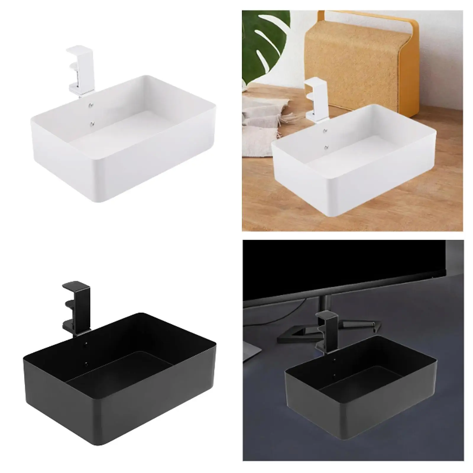 

Hiddens Desk Organizer Serving Tray Metal Stable Easy to Assemble under Table Storage Basket under Desk Drawer for Home Pantry