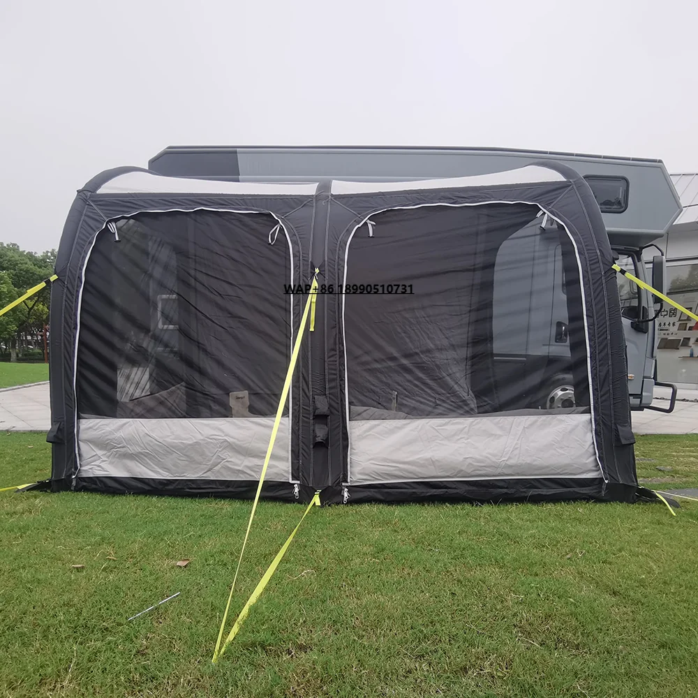 

Caravan Camper Inflatable Tent Large Space Portable Side Room Cassette RV Folding Arm Caravan Awning
