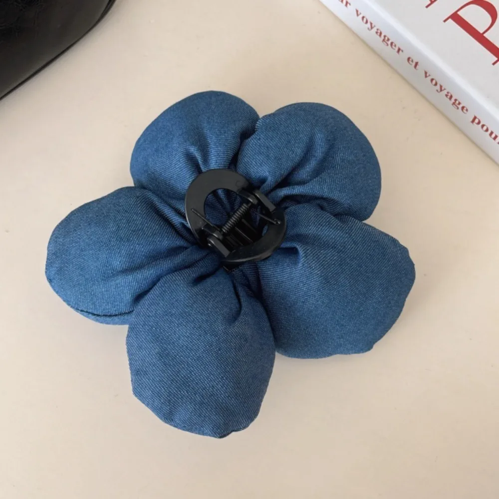 

Elegant Flower Puff Hair Clip Large Blue Head Dress Grip Clip Daily Use