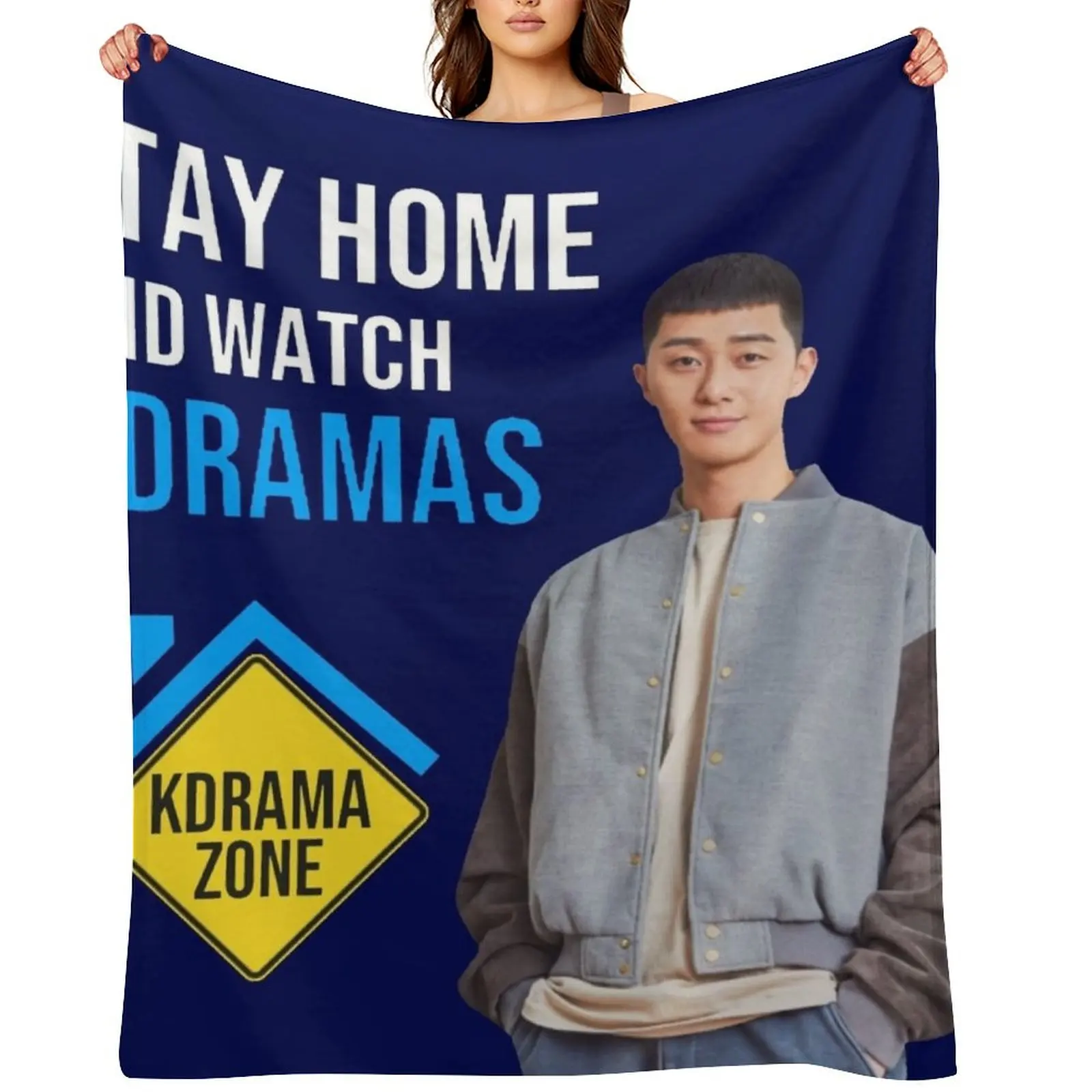Stay Home and watch kdramas park Seo joon Throw Blanket Thins Cute Plaid Stuffeds Quilt Blankets