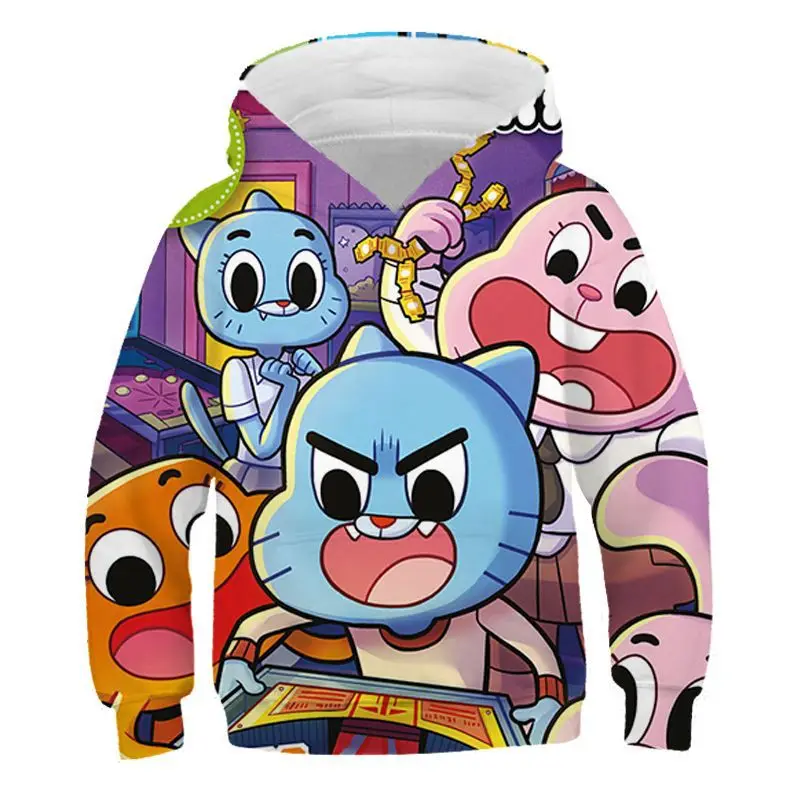 Cute The Amazing World of Gumball Cartoon Anime Periphery Boys and Girls Hoodie in Spring and Autumn New Style Children's Hoodie