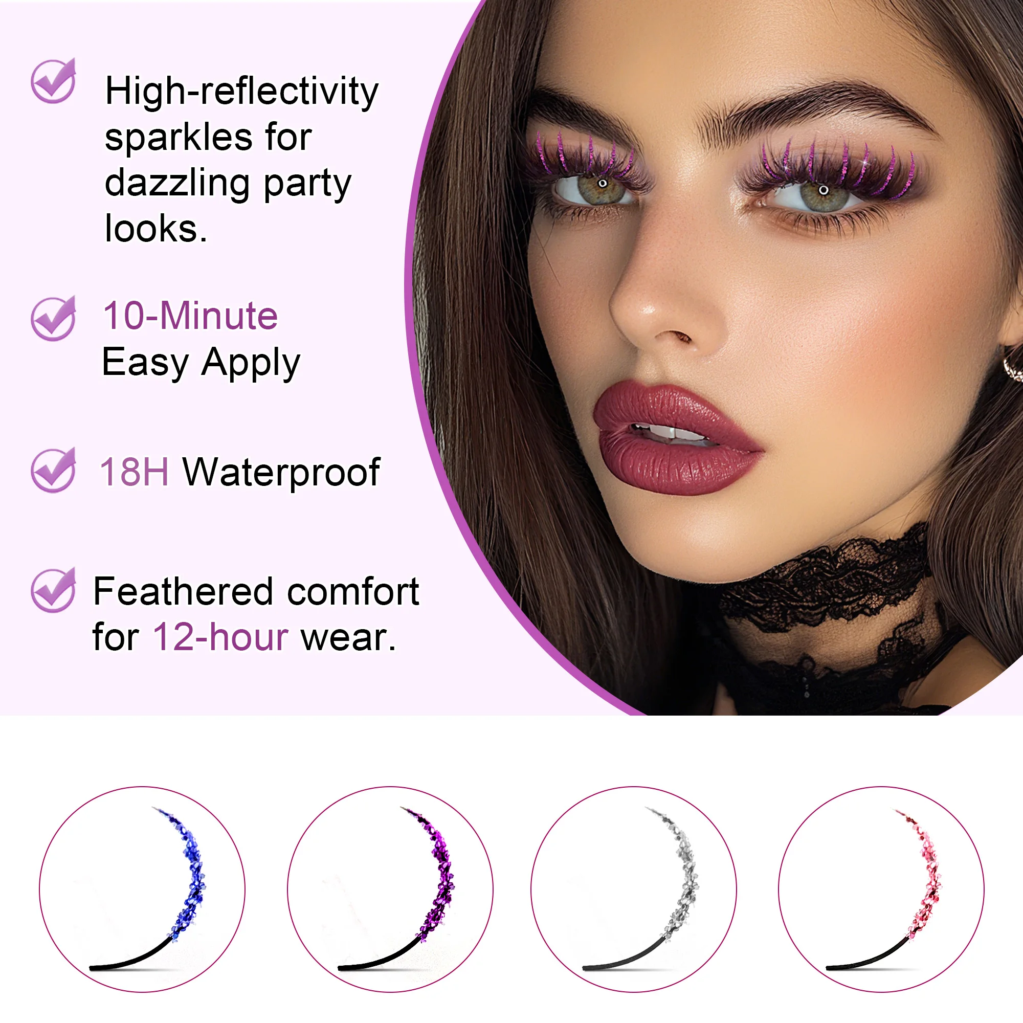 Colors Glitter Fashion Shiny Colorful False Spikes Eyelashes Extension Mink Individual Lashes Mix Color Soft Cilias for Hallowee