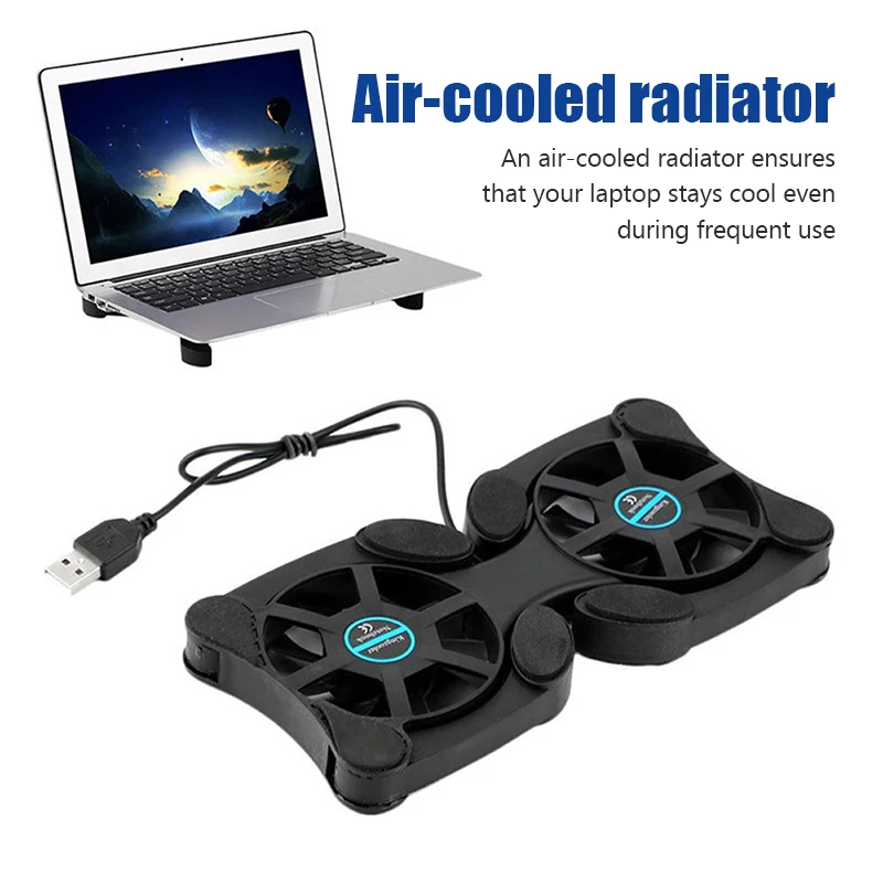 Foldable Laptop Coolling Base USB Dual Fan Radiator Mute Cooling Pad for 14 inch Universal Notebook Accessories Laptop Stand