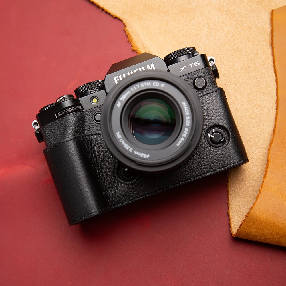 

Real Handmade Genuine Leather XT5 Bag Protective Case for Fujifilm XT5 X-T5 Case Bag Retro XT5 Camera Bag Camera Accessories