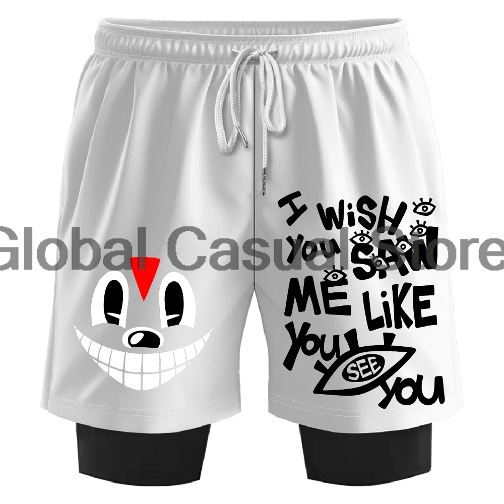 Lil Darkie I Wish Merch Sweatshorts Men Women's 2 in 1 Running Shorts Basketball Pants Unisex Outdoor Sportwear