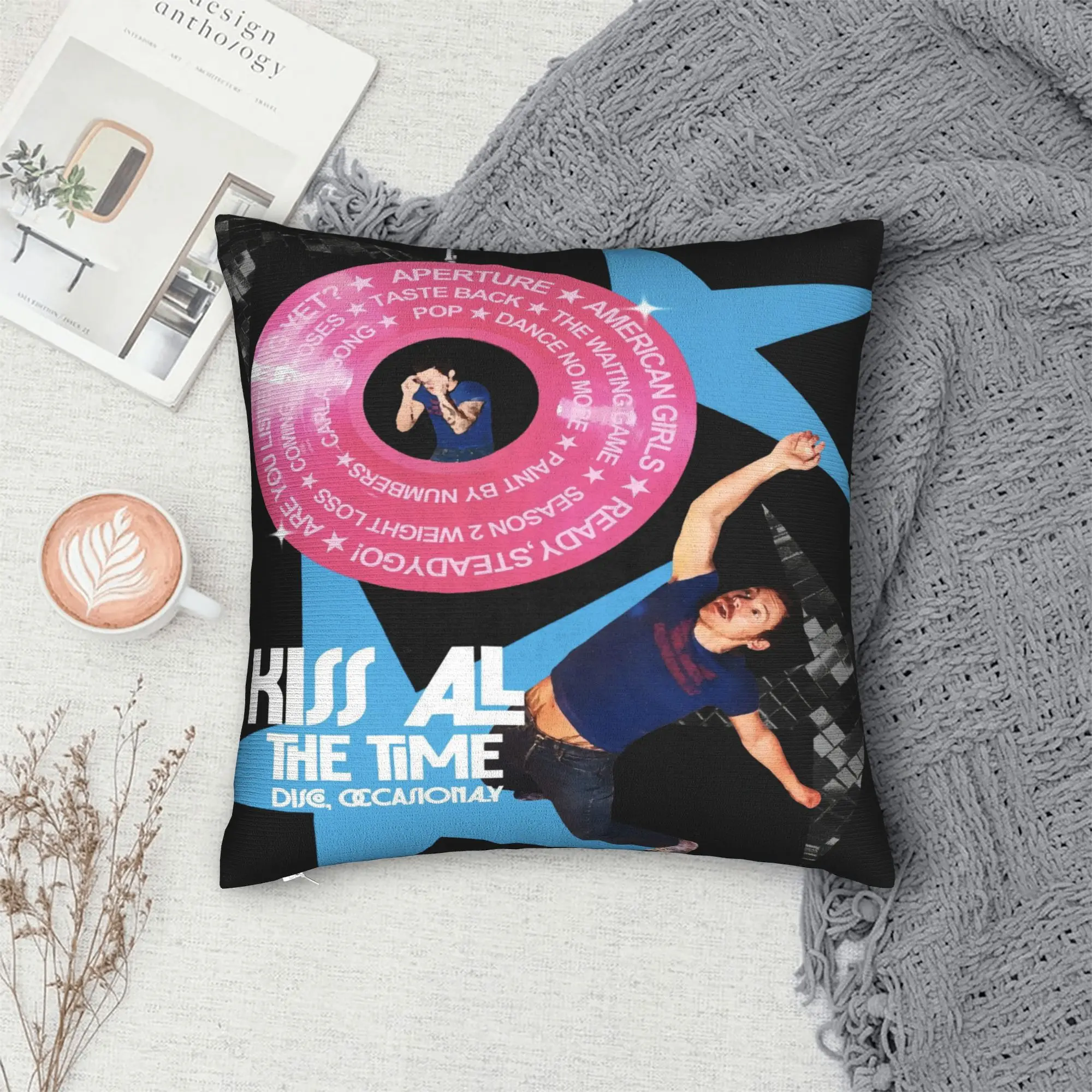 Harrys Styles Kiss All The Time Disco Pillow Cover  Design Cushion Cover Kawaii Pillow Case For Living Room Chair