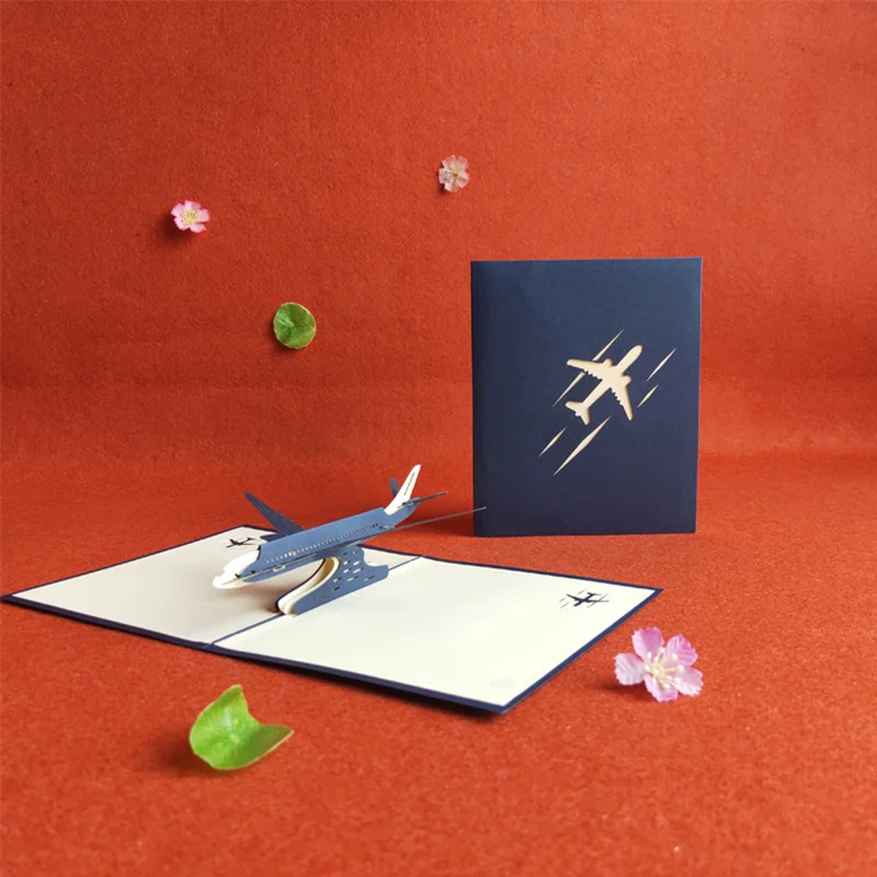 3D Pop-Up-Karte, Geburtstagsgrußkarte, Einladungskarte, Partygeschenke, lasergeschnittene Geschenke, Flugzeugminiaturen, Postkartenumschläge TMZ – Detail 6