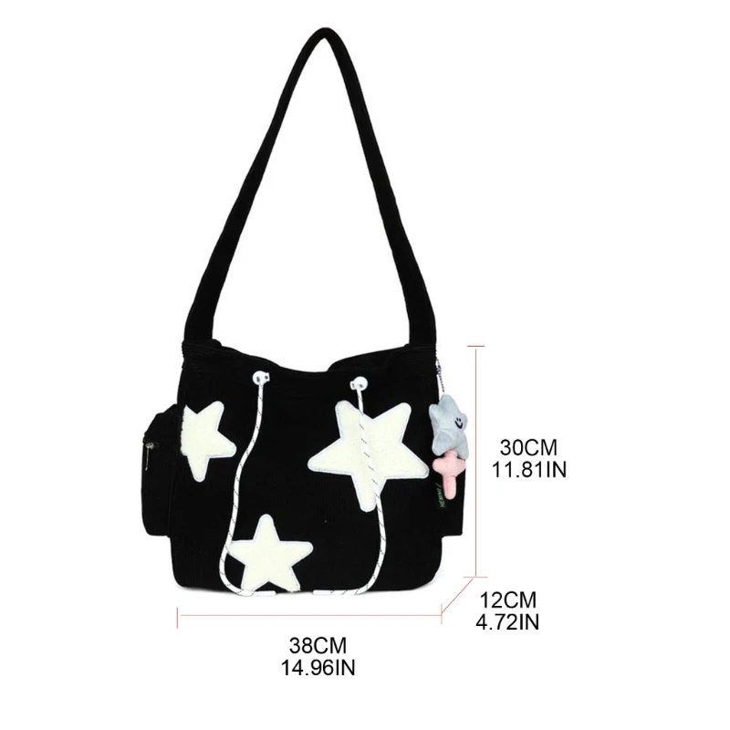 Bolso cruzado de PANA con patrón de estrellas para mujer, bandolera informal de gran capacidad, sencillo, para viaje, escuela y libros