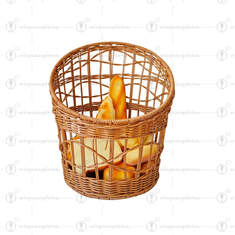 Imitation Rattan Woven Bread Basket, Various Shapes S/M/L, Baguette Tray & Storage Basket