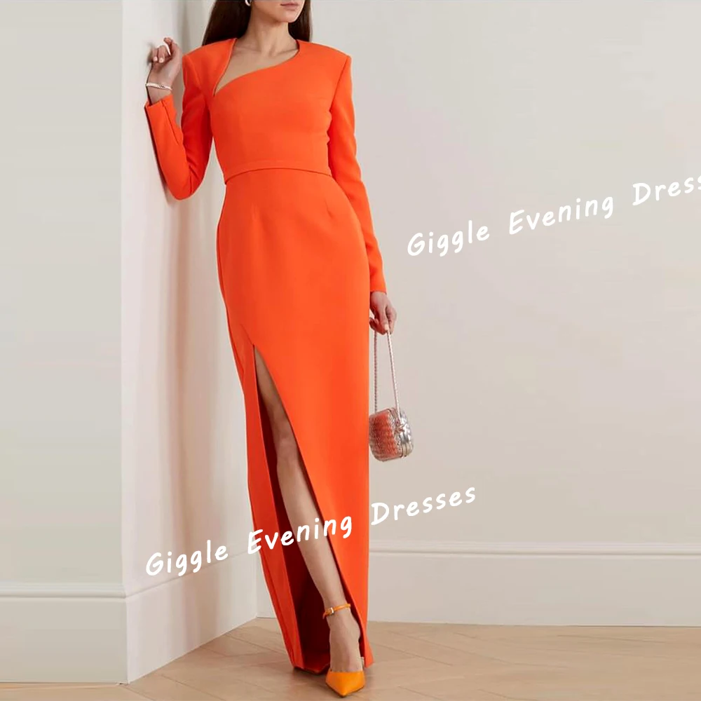 

Giggle Crepe V-Neck Simple Elegance Prom Gown Saudi Arab Close-Fitting Slit Floor-Length Evening Party Dresses for Women 2024