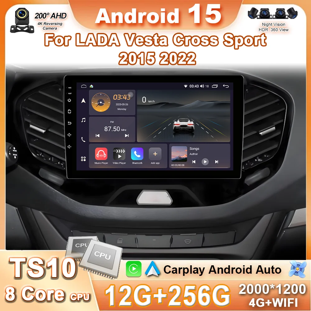 

Android 15 2K For LADA Vesta Cross Sport 2015 2022 Car Radio Multimedia Video Player Navigation stereo Android No 2din 2 din DVD