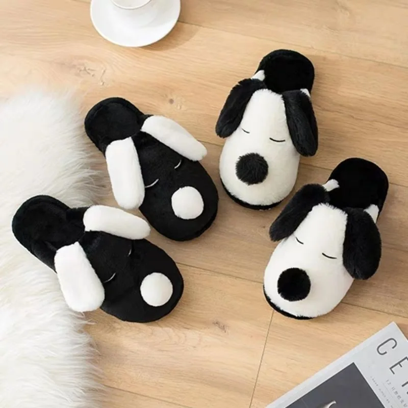 

Snoopy cartoon slippers wearing winter home odorproof cartoon cotton drag couple student dormitory cute warm cotton slippers