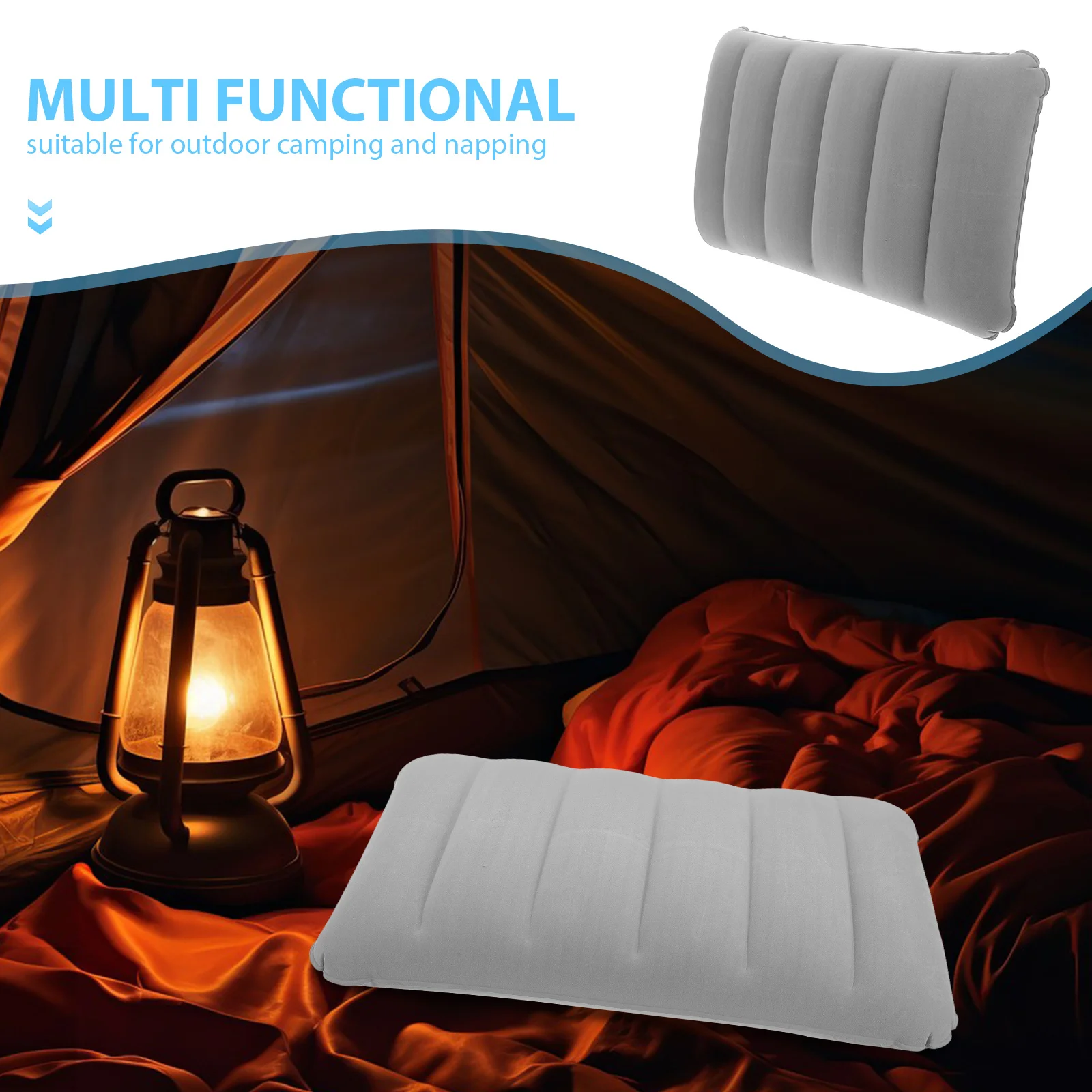 1pc travesseiro inflável ao ar livre engrossado pvc reunindo superfície travesseiro de acampamento para mochila caminhadas viagem nap portátil