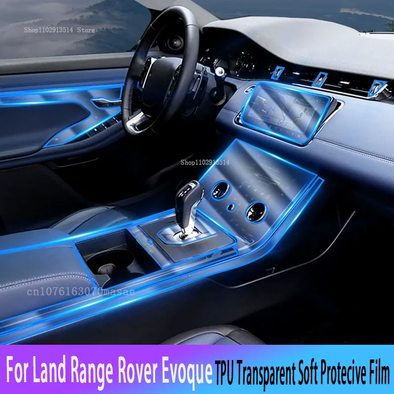 

For Land Range Rover Evoque 2019-2021 TPU Car Interior Gear Dashboard Protective Film Transparent Anti-scratch Accessories