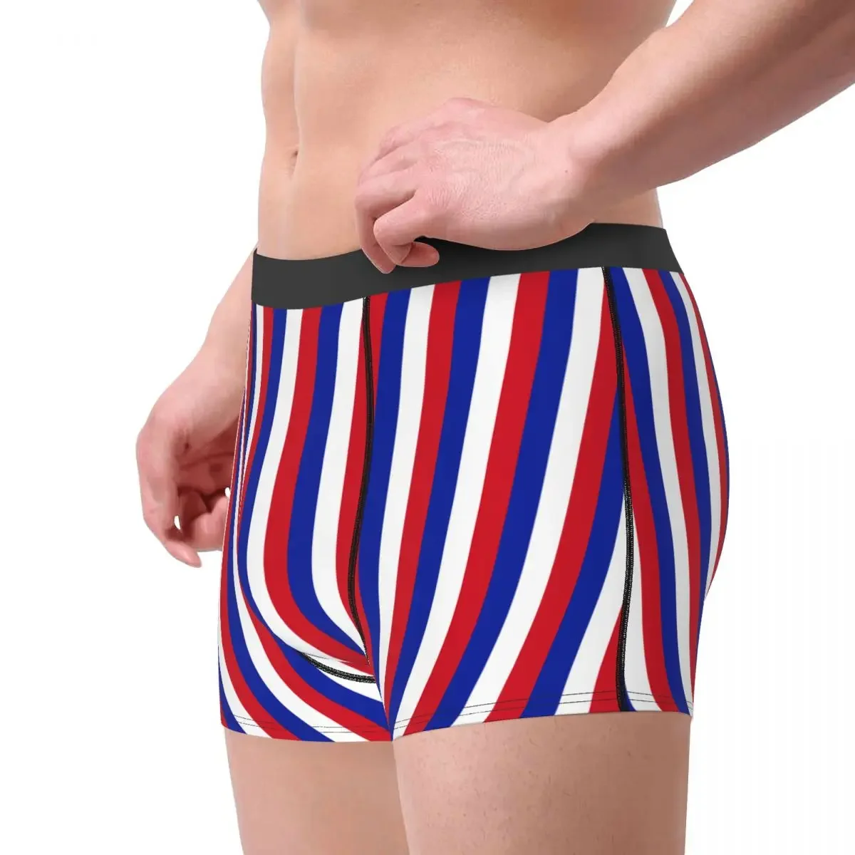 Calzoncillos tipo bóxer con bandera de Francia para hombre, ropa interior orgullosa francesa con estampado 3D, calzoncillos elásticos