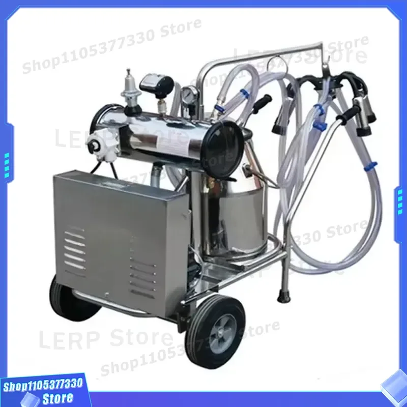 High Quality Stainless Steel Double-Bucket Electric Cow Milking Machine Motor Portable Easy-to-Operate High Safety Level 1